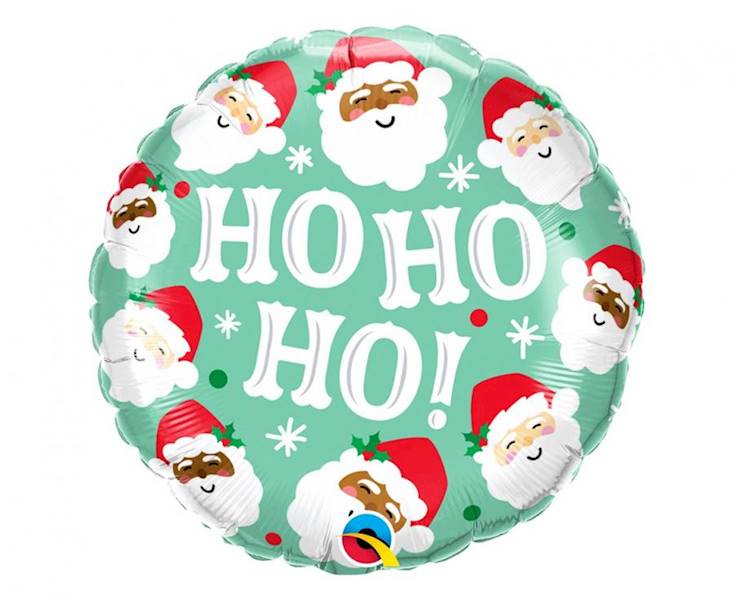 Balon foliowy okrągły Merry Christmas HO HO HO Mikołaj 46cm 