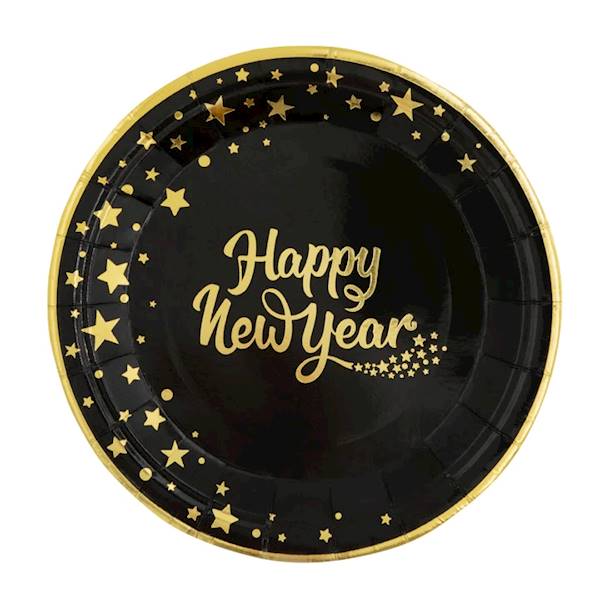 Talerzyki Happy New Year 19,5cm 6szt 512661