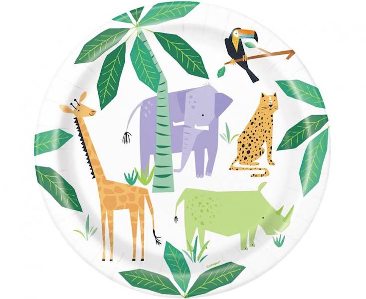Talerzyki Safari Zwierzęta 21,9cm 8szt