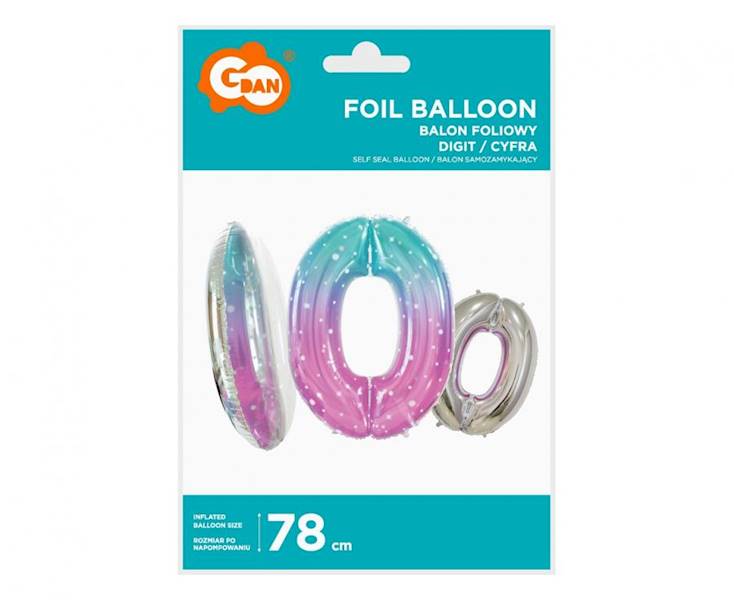 Balon foliowy cyfra 0 kosmos 78cm BC-HKS0