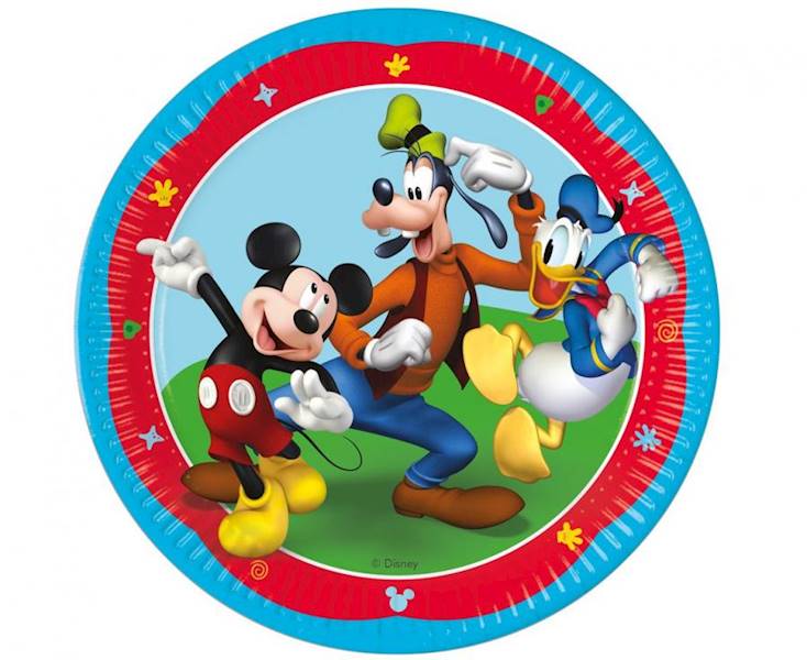 Talerzyki papierowe Myszka Miki Mickey 23 cm, 8 szt. 