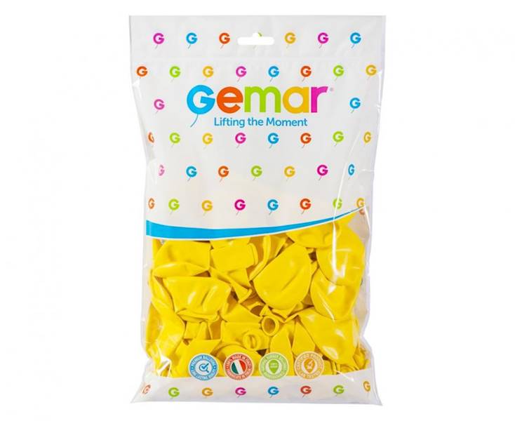 Balony Gemar 10" G90 002 pastelowe żółte 26cm 100szt