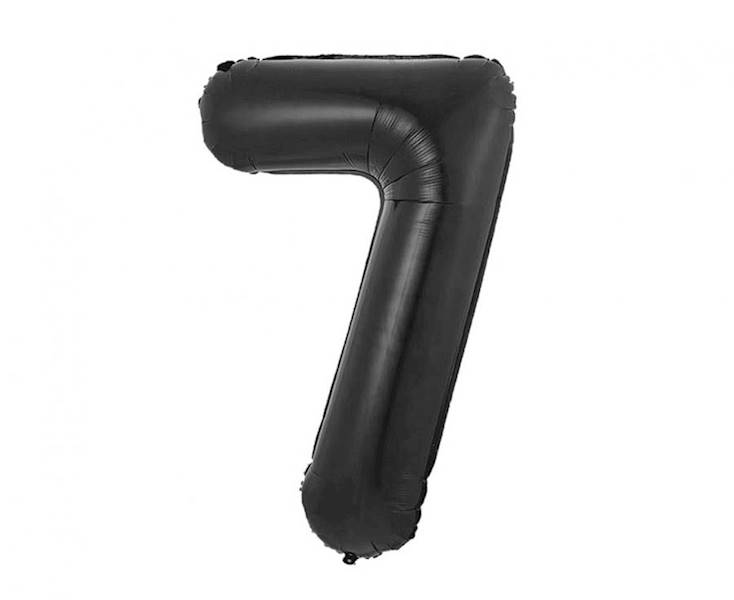 Balon foliowy cyfra 7 czarna matowa 85cm Beauty&Charm