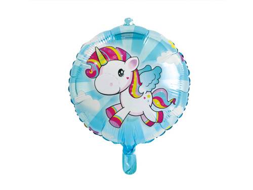 Balon foliowy okrągły jednorożec 45 cm Folat