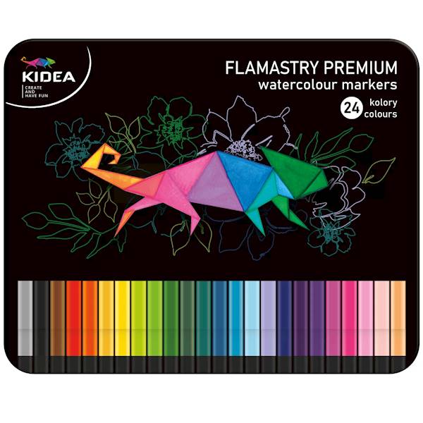 Flamastry 24kol premium Kidea w puszce