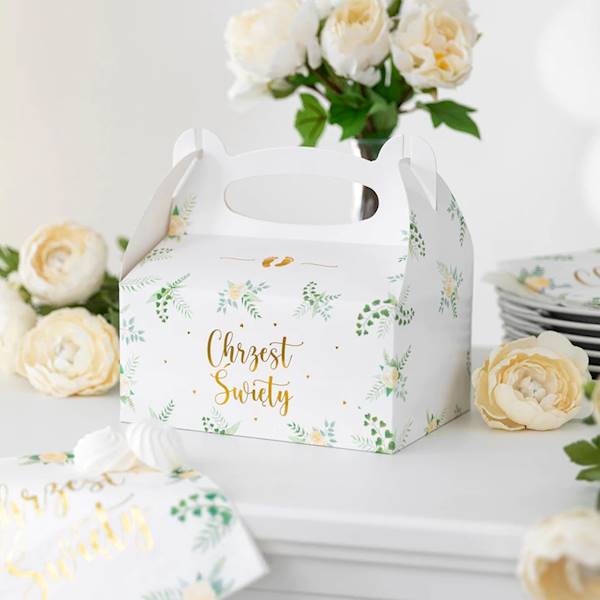 Pudełka na ciasto dla gości Chrzest Święty 10 pudełek DIY 127728