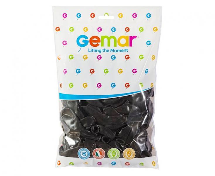Balony Gemar 10" G90 014 pastelowe czarne 26cm 100szt
