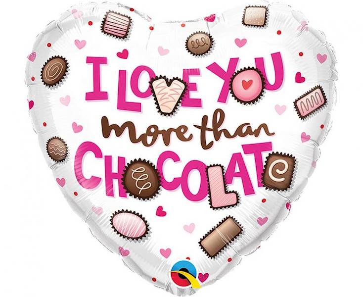 Balon foliowy serce I Love You more than chocolate