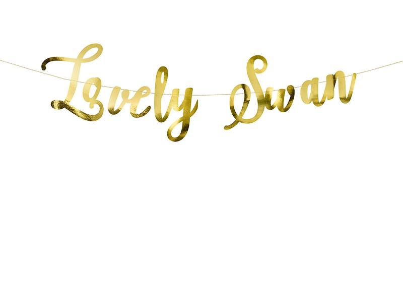 Baner Lovely Swan złoty 21x64