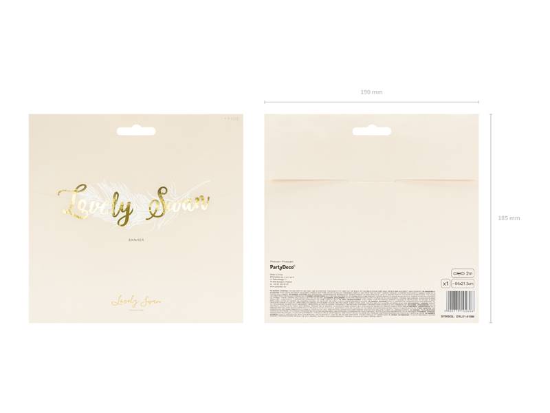 Baner Lovely Swan złoty 21x64