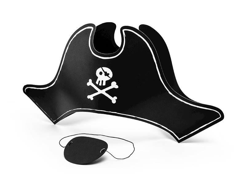 Czapka pirata papierowa z opaską na oko Party Deco