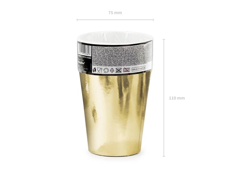 Kubeczki złote 220ml 6 szt  KPP57-019ME-EU1