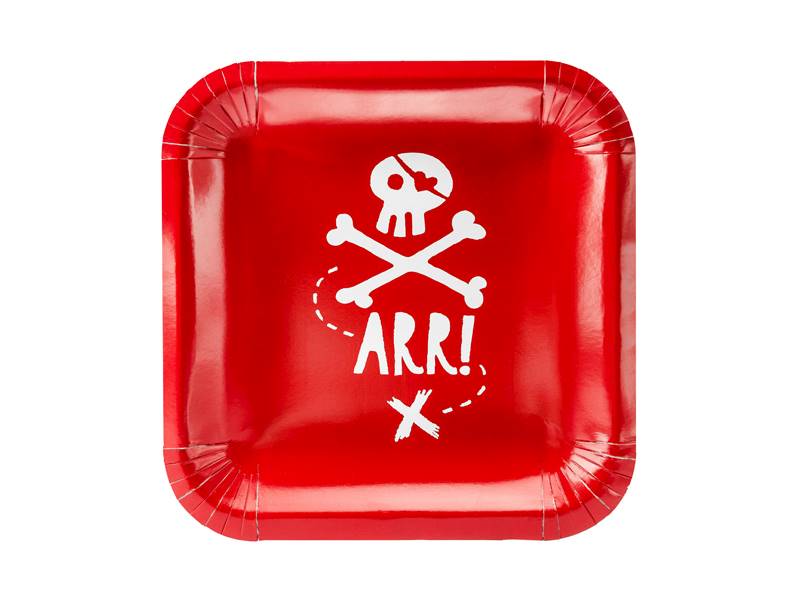 Talerzyki piraci pirates czerwone 6 szt