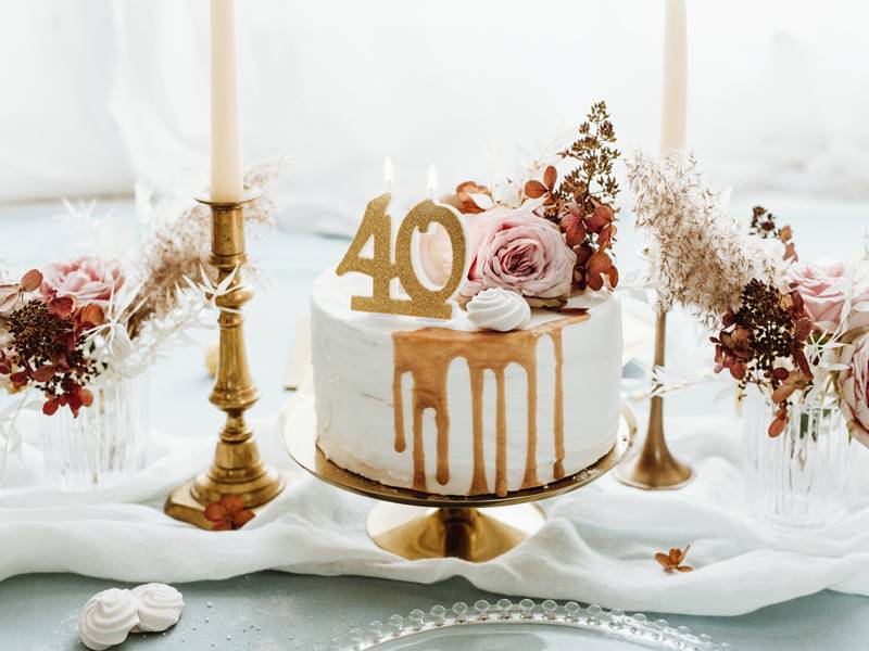 Świeczka 40 złoty brokat Party Deco SCU5-40-019