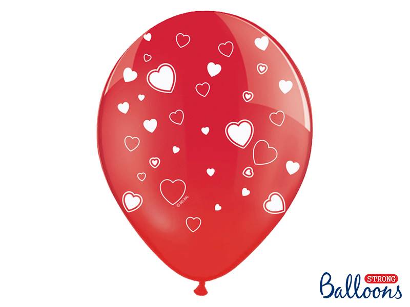 Balony z nadrukiem serca 6 szt SB14C-099-007J-6