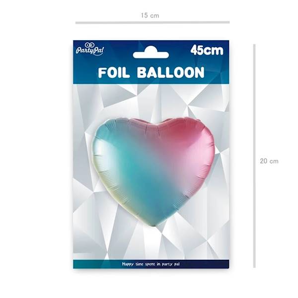 Balon foliowy serce tęczowe 45 cm 460018