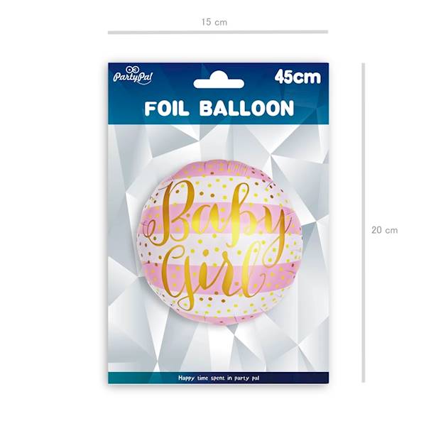 Balon foliowy okrągły Baby Girl 45cm 460209 