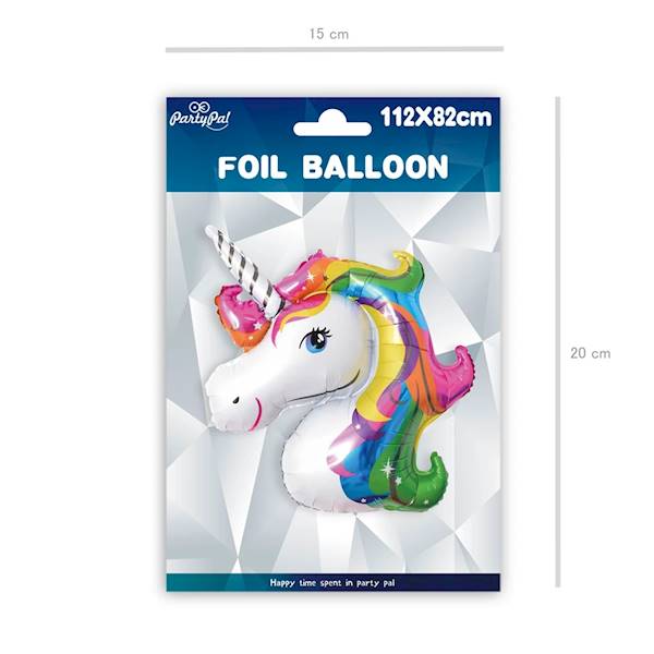 Balon foliowy kolorowy jednorożec tęczowy 112x82 460360 