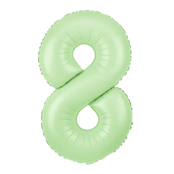 Balon foliowy cyfra 8 zielona pistacjowa 100cm 156407