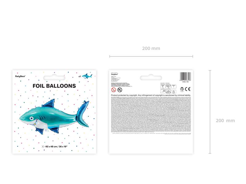 Balon foliowy rekin 92x48 cm FB69 