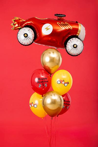 Balon z nadrukiem samochód Happy Birthday 6 szt SB14P-300-000-6