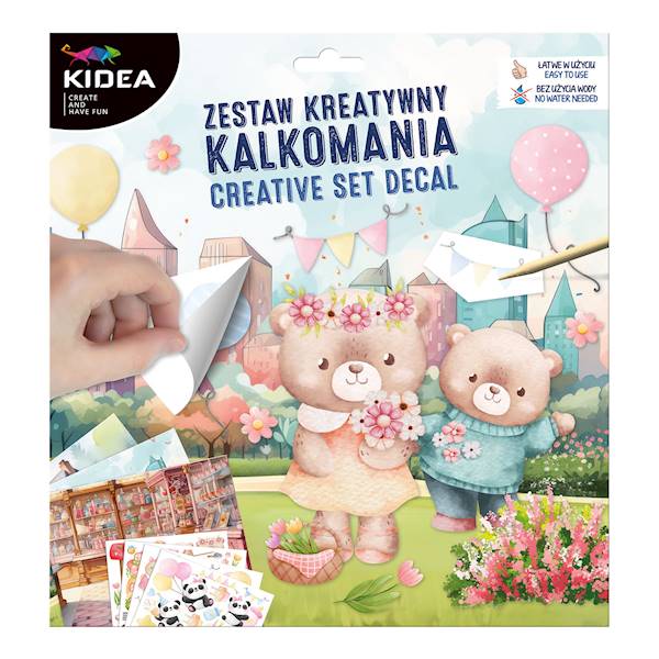 Zestaw kreatywny kalkomania misie
