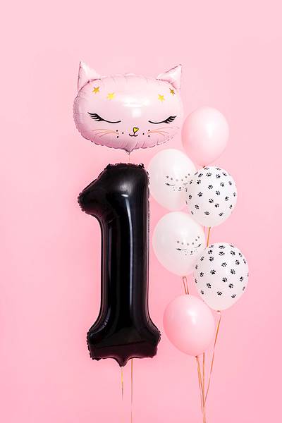 Balon foliowy cyfra 1 czarna Party Deco FB1M-1-010 