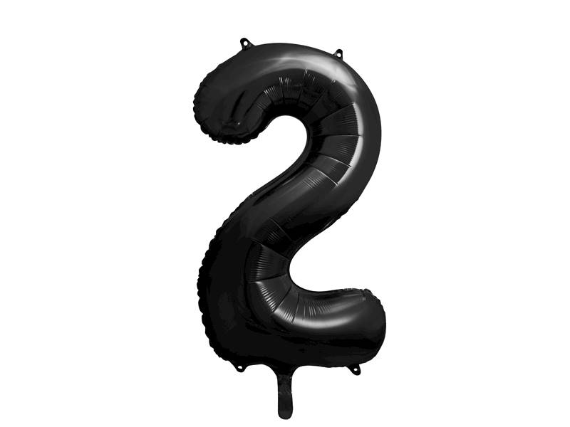 Balon foliowy cyfra 2 czarna Party Deco FB1M-2-010 