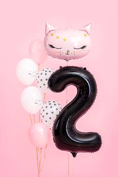 Balon foliowy cyfra 2 czarna Party Deco FB1M-2-010 