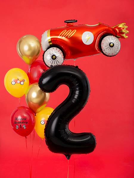 Balon foliowy cyfra 2 czarna Party Deco FB1M-2-010 