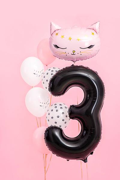 Balon foliowy cyfra 3 czarna Party Deco FB1M-1-010 