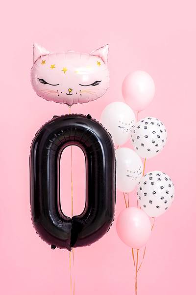 Balon foliowy cyfra 0 czarna Party Deco FB1M-1-010 