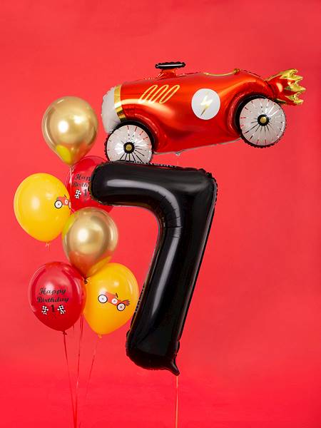 Balon foliowy cyfra 7 czarna Party Deco FB1M-7-010