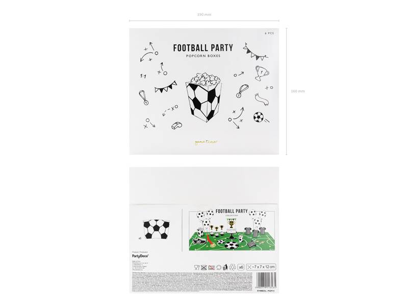 Pudełka na popcorn Piłka Nożna Football
