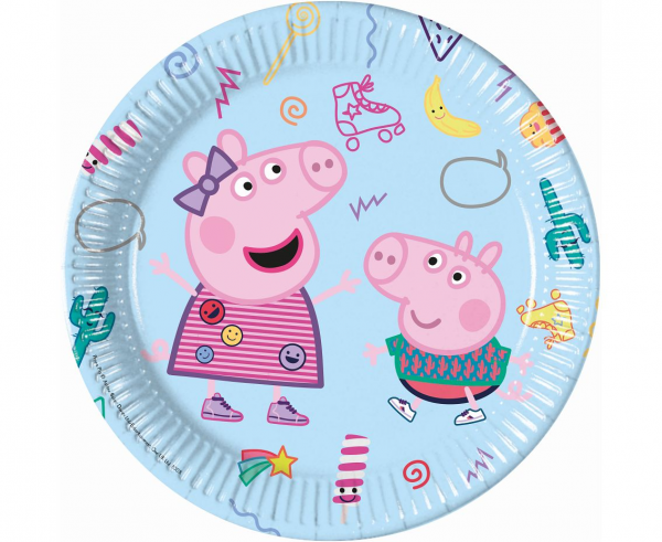 Talerzyki papierowe Świnka Peppa 23 cm 