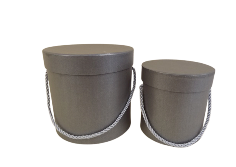 Pudełko flowerbox 2szt ciemne szare grey zestaw W5070/2 15x15cm 12x12cm