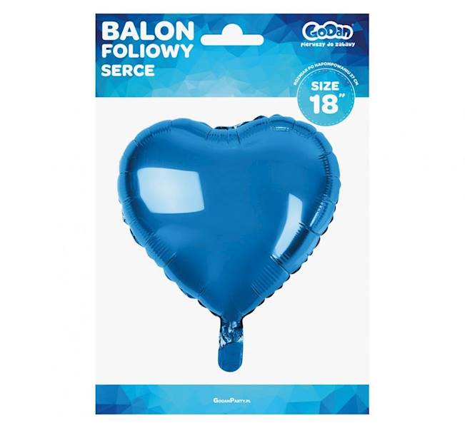Balon foliowy serce niebieskie 18" HS-S18NB