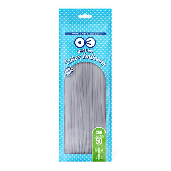 Balony do modelowania 50szt srebrne 150412