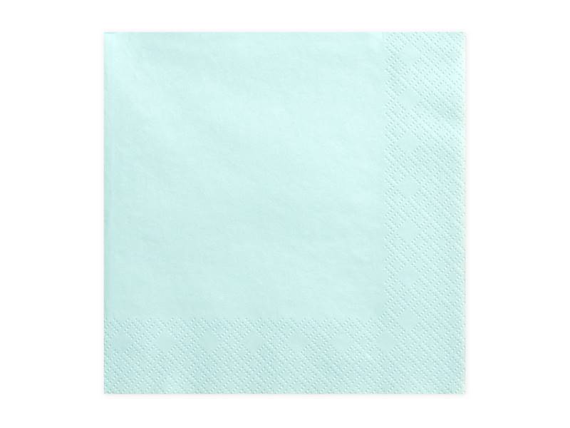 Serwetki trójwarstwowe, blady turkus, 33x33cm