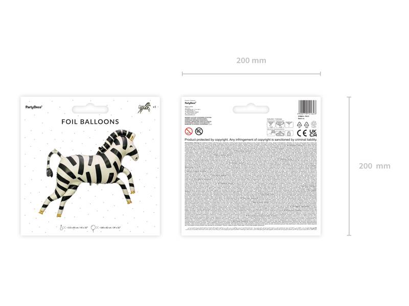 Balon foliowy Zebra 115x85 cm FB121