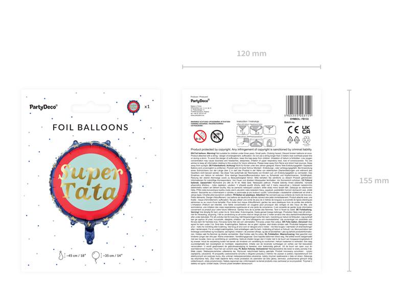 Balon foliowy Super Tata 45 cm Fb133