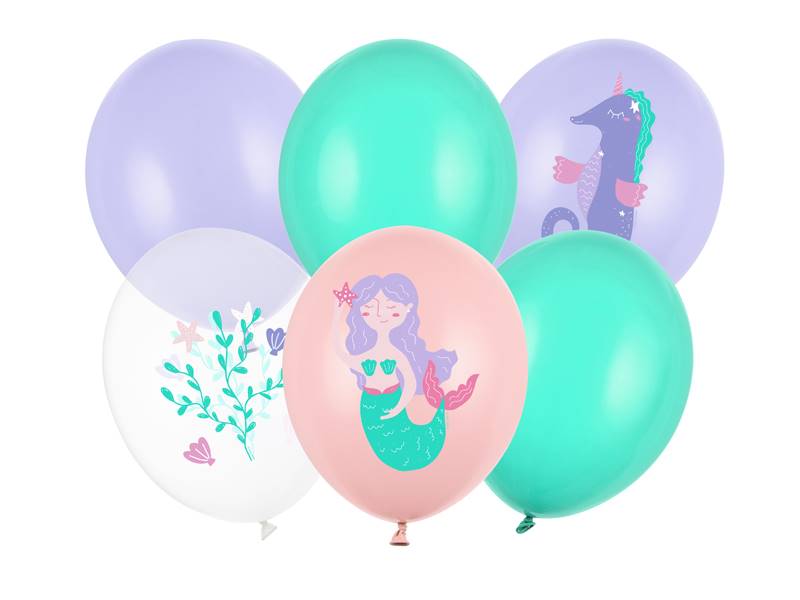 Balony z nadrukiem 30 cm Morski Świat 6 szt SB14P-323-000-6
