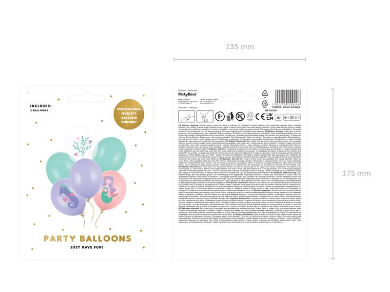 Balony z nadrukiem 30 cm Morski Świat 6 szt SB14P-323-000-6