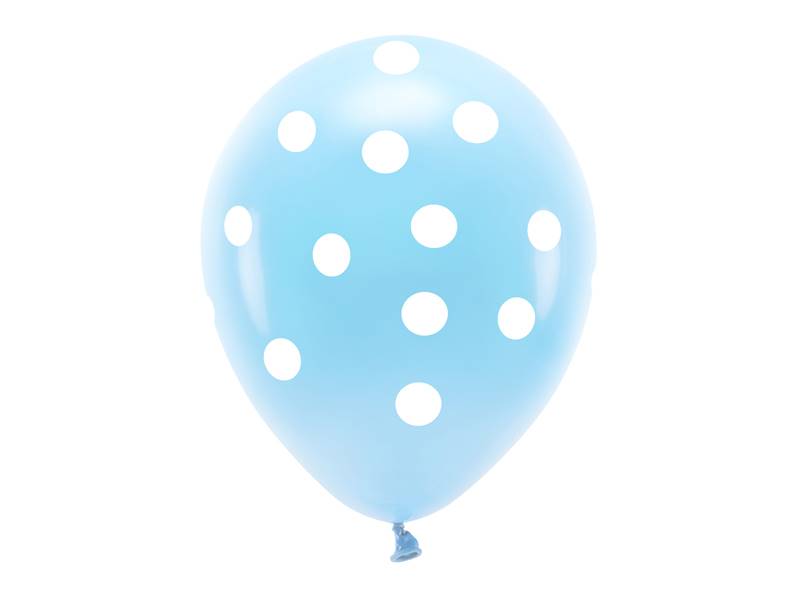 Balony lateksowe Eco 33 cm pastelowe Kropki błękit 6 szt ECO33P-202-011-6