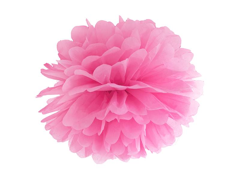 Pompon bibułowy ciemny różowy 35cm PP35-006