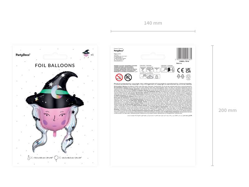 Balon foliowy Czarownica 73,5x101 cm FB142
