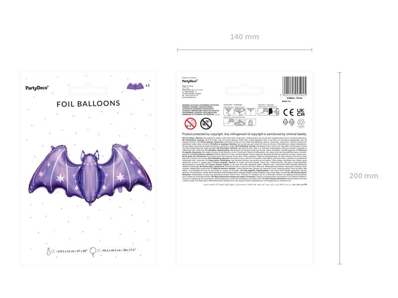 Balon foliowy Nietoperz 119,5x51 cm FB146