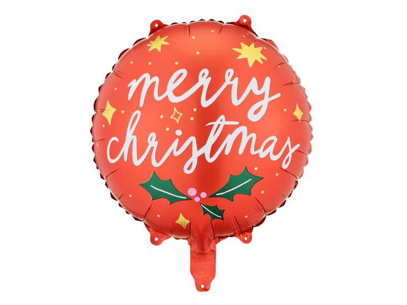 Balon foliowy okrągły Merry Christmas 45 cm FB156