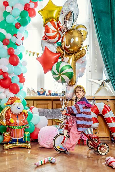 Balon foliowy stojący Mikołaj 63x106 cm FB160