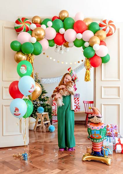 Balony 30 cm, Candy land Mikołaj Elf 6 sztuk SB14P-330-000-6 
